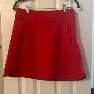 Red Wool Mini Skirt